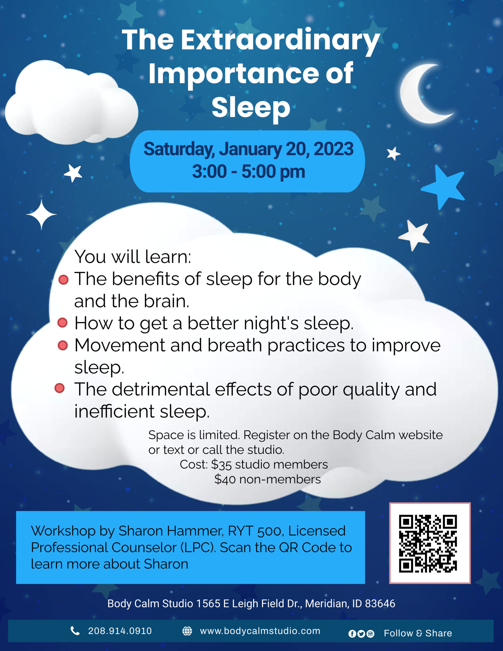 Extraordinary Importance of Sleep Workshop | Sharon Hammer